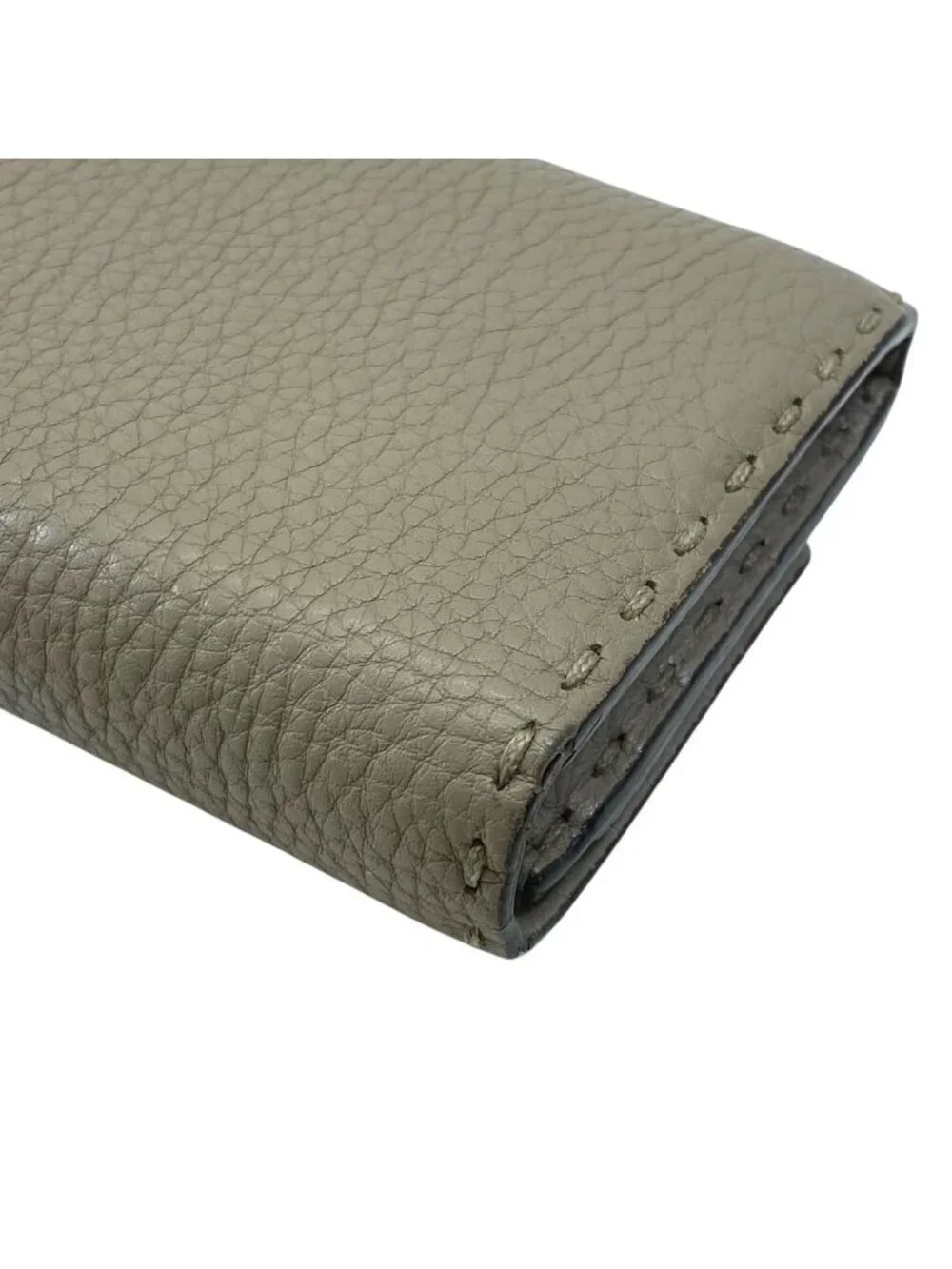 Fendi Selleria Wallet Bifold Leather Beige Practical Daily